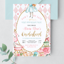 Editable Alice In Onederland Invitation A102
