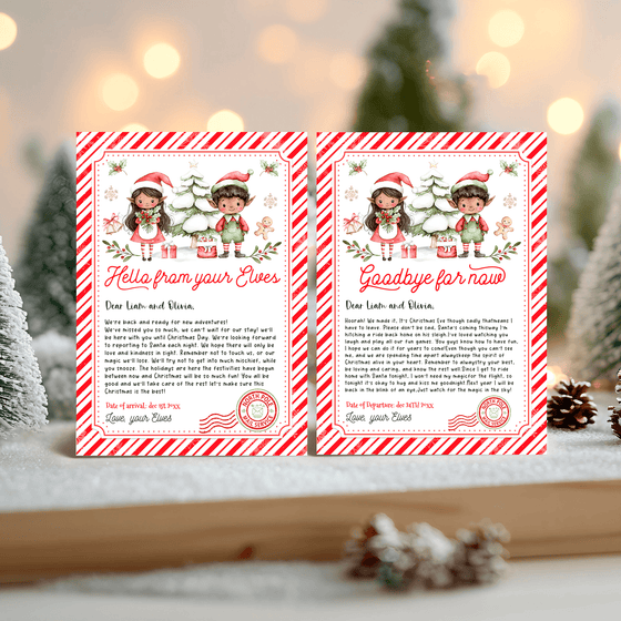 Editable Elf Arrival and Goodbye Letter Printable Kit ELF103