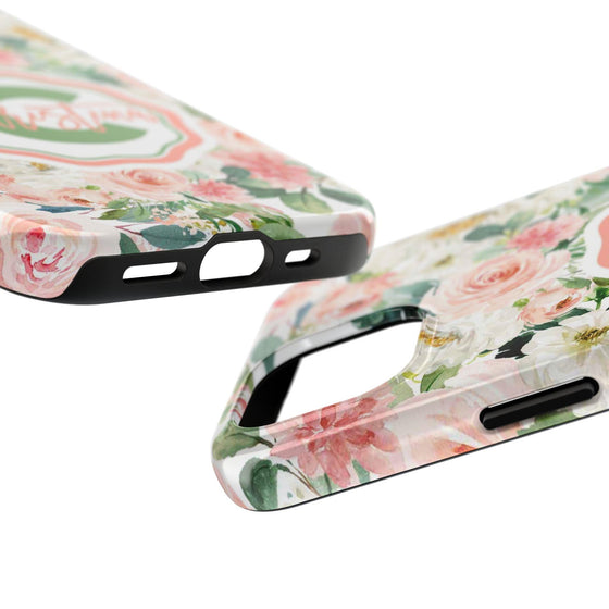 Personalized Floral Phone Case - Custom Tough Case with Name - PC025