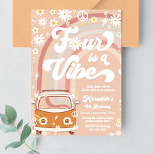  Editable Four Is A Vibe Birthday Invitation G604
