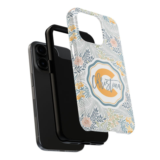 Custom Monogram Phone Cases With Floral Design - PC003