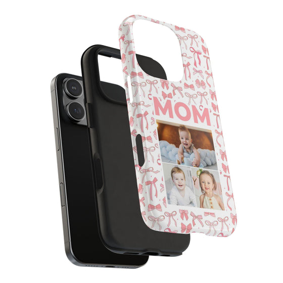 Personalized Mom Photo Collage Phone Case - Bow Design -PC015