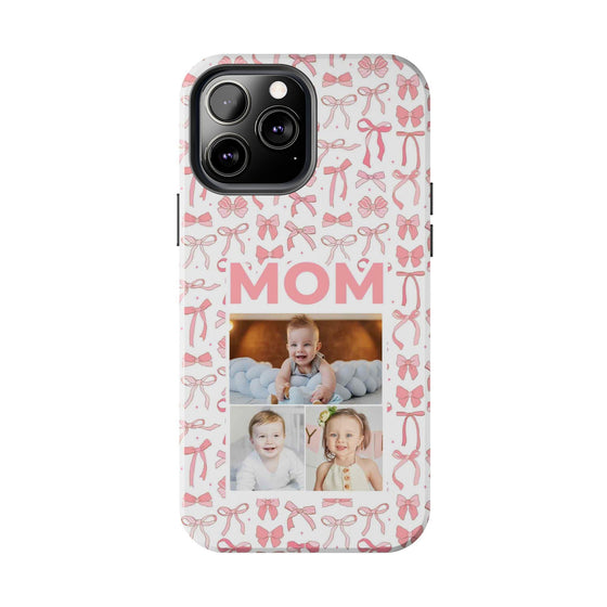 Personalized Mom Photo Collage Phone Case - Bow Design -PC015