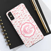 Personalized Tough Phone Case with Pink Bow Design - PC017