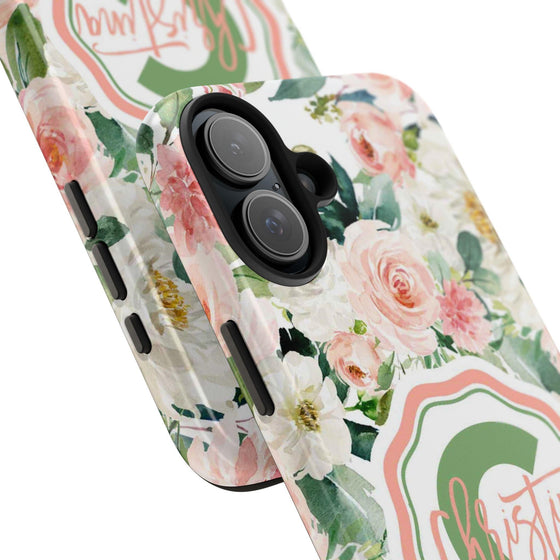 Personalized Floral Phone Case - Custom Tough Case with Name - PC025