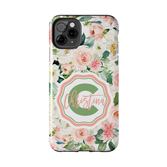 Personalized Floral Phone Case - Custom Tough Case with Name - PC025