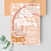 Editable Six Is A Vibe Birthday Invitation G606