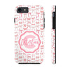 Personalized Tough Phone Case with Pink Bow Design - PC017