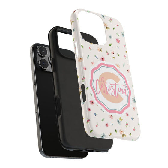 Personalized Floral Tough Phone Case - Custom Name Design - PC030