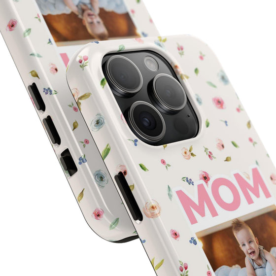 Floral Mom Photo Tough Phone Case - Durable Protection for Loving Mothers - PC027