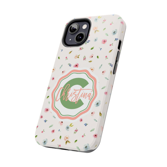 Personalized Floral Tough Phone Case for Women | Durable & Stylish Protection - PC029