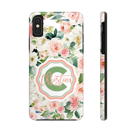 Personalized Floral Phone Case - Custom Tough Case with Name - PC025