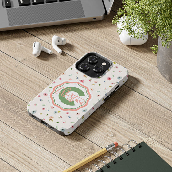 Personalized Floral Tough Phone Case for Women | Durable & Stylish Protection - PC029