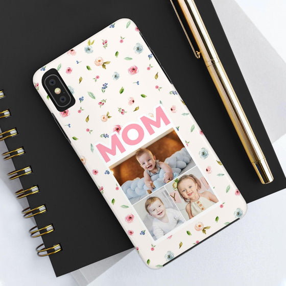 Floral Mom Photo Tough Phone Case - Durable Protection for Loving Mothers - PC027