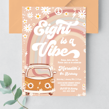  Editable Eight Is A Vibe Birthday Invitation G608