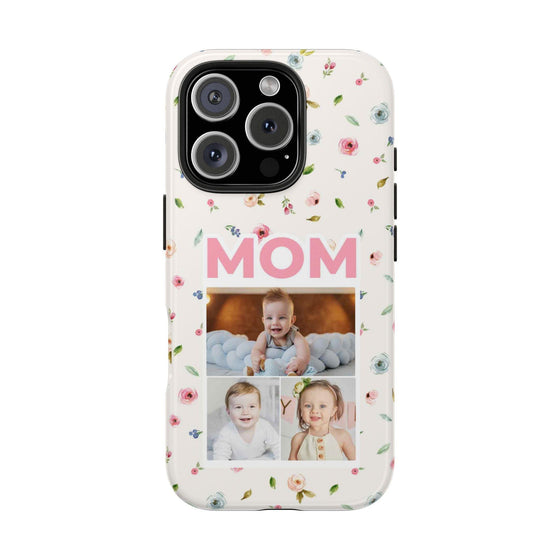 Floral Mom Photo Tough Phone Case - Durable Protection for Loving Mothers - PC027