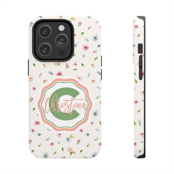 Personalized Floral Tough Phone Case for Women | Durable & Stylish Protection - PC029