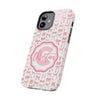 Personalized Tough Phone Case with Pink Bow Design - PC017