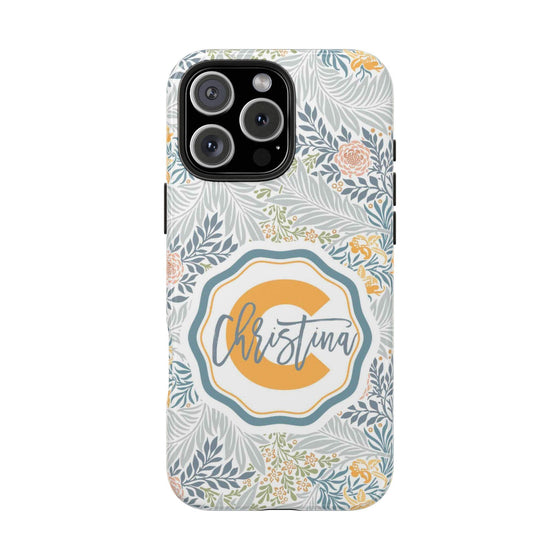 Custom Monogram Phone Cases With Floral Design - PC003