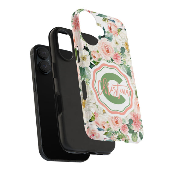 Personalized Floral Phone Case - Custom Tough Case with Name - PC025