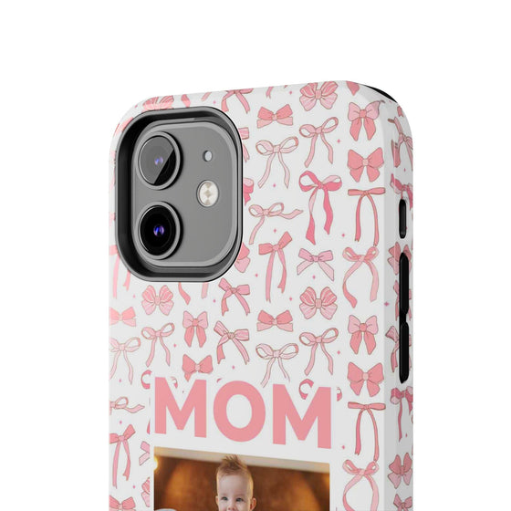 Personalized Mom Photo Collage Phone Case - Bow Design -PC015