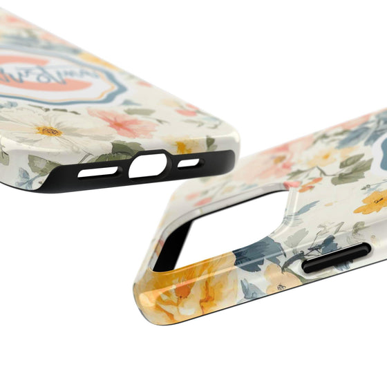 Personalized Floral Tough Phone Case - Customized with Name | Durable Protection - PC013