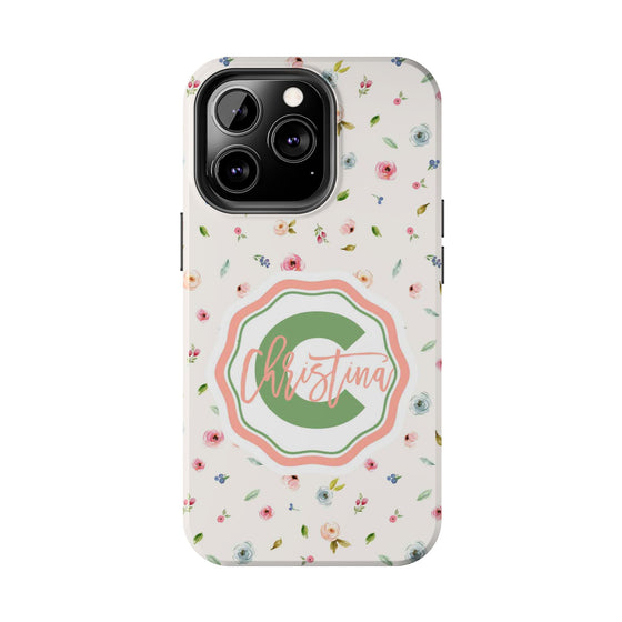 Personalized Floral Tough Phone Case for Women | Durable & Stylish Protection - PC029