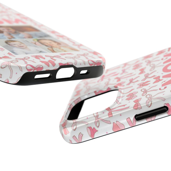 Personalized Mom Photo Collage Phone Case - Bow Design -PC015