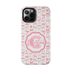 Personalized Tough Phone Case with Pink Bow Design - PC017