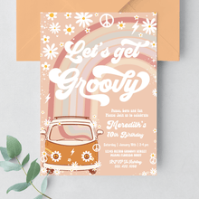 Editable Let's Get Groovy Birthday Invitation Hippie Van Editable Groovy Birthday G613