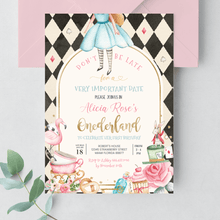  Editable Alice In Onederland Invitation A303