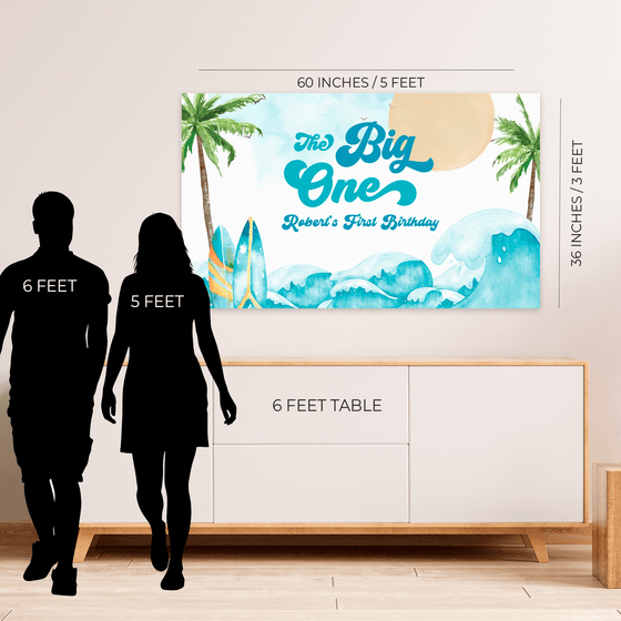 Editable The Big One Birthday Backdrop BO1