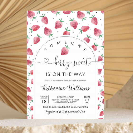 Editable Strawberry Baby Shower Set BS05