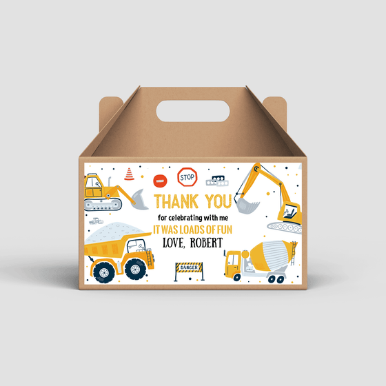 Editable Construction Box Label C001