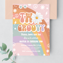  Editable Two Groovy Birthday Invitation G103