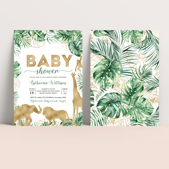 Editable Safari Baby Shower Invitation J103