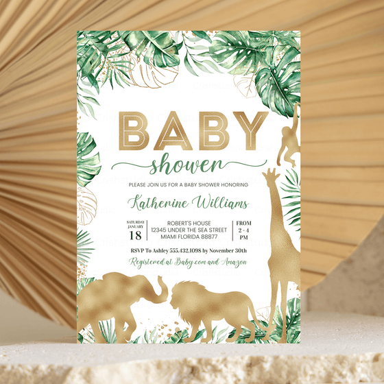 Editable Safari Baby Shower Invitation J103