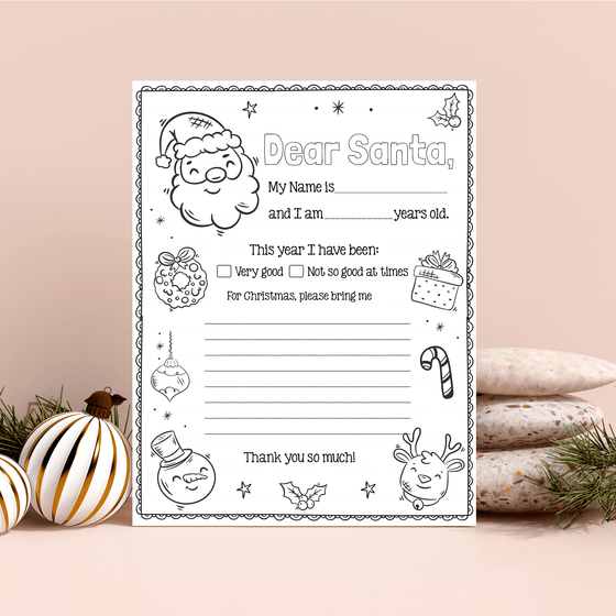Letter To Santa Printable Coloring LTS103