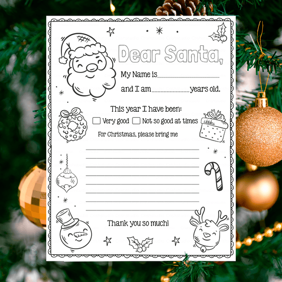 Letter To Santa Printable Coloring LTS103