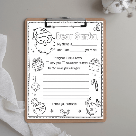 Letter To Santa Printable Coloring LTS103