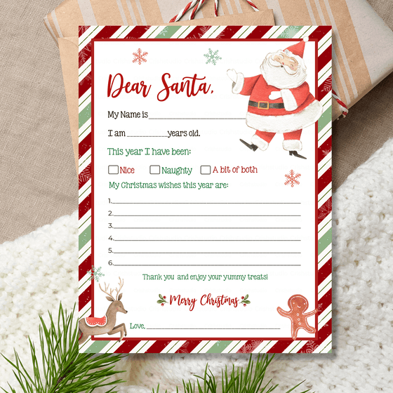 Letter To Santa Printable Easy To Print LTS03