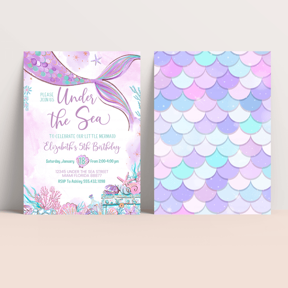 Editable Under the Sea Birthday Invitation M103