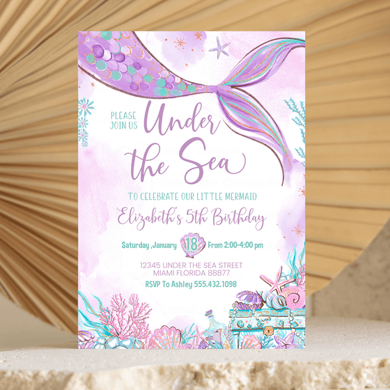 Editable Under the Sea Birthday Invitation M103