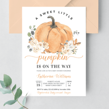  Editable Pumpkin Baby Shower Invitation P003