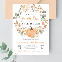  Editable Our Little Pumpkin Birthday Invitation PB003