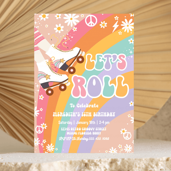 Editable Skate Party Invitation R103