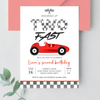 Editable TWO Fast Birthday Invitation R104
