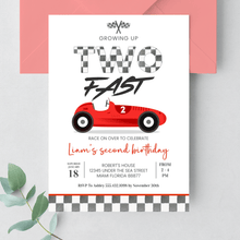  Editable TWO Fast Birthday Invitation R104