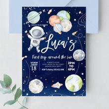  Editable First Trip Around the Sun Outer Space Invitation TA04