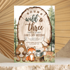 Editable Young Wild And Three Birthday Invitation W203